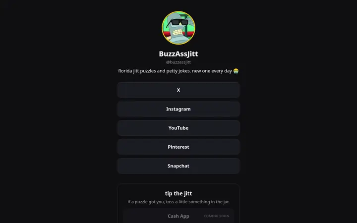 Screenshot of BuzzahhJitt Links