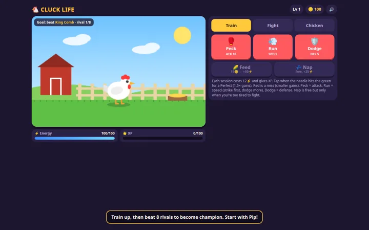 Screenshot of Cluck Life