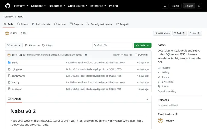Screenshot of Nabu