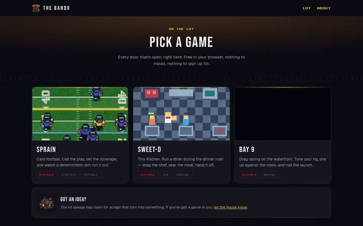 Screenshot of Bando Games