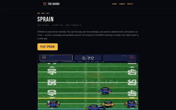 Screenshot of SPRAIN